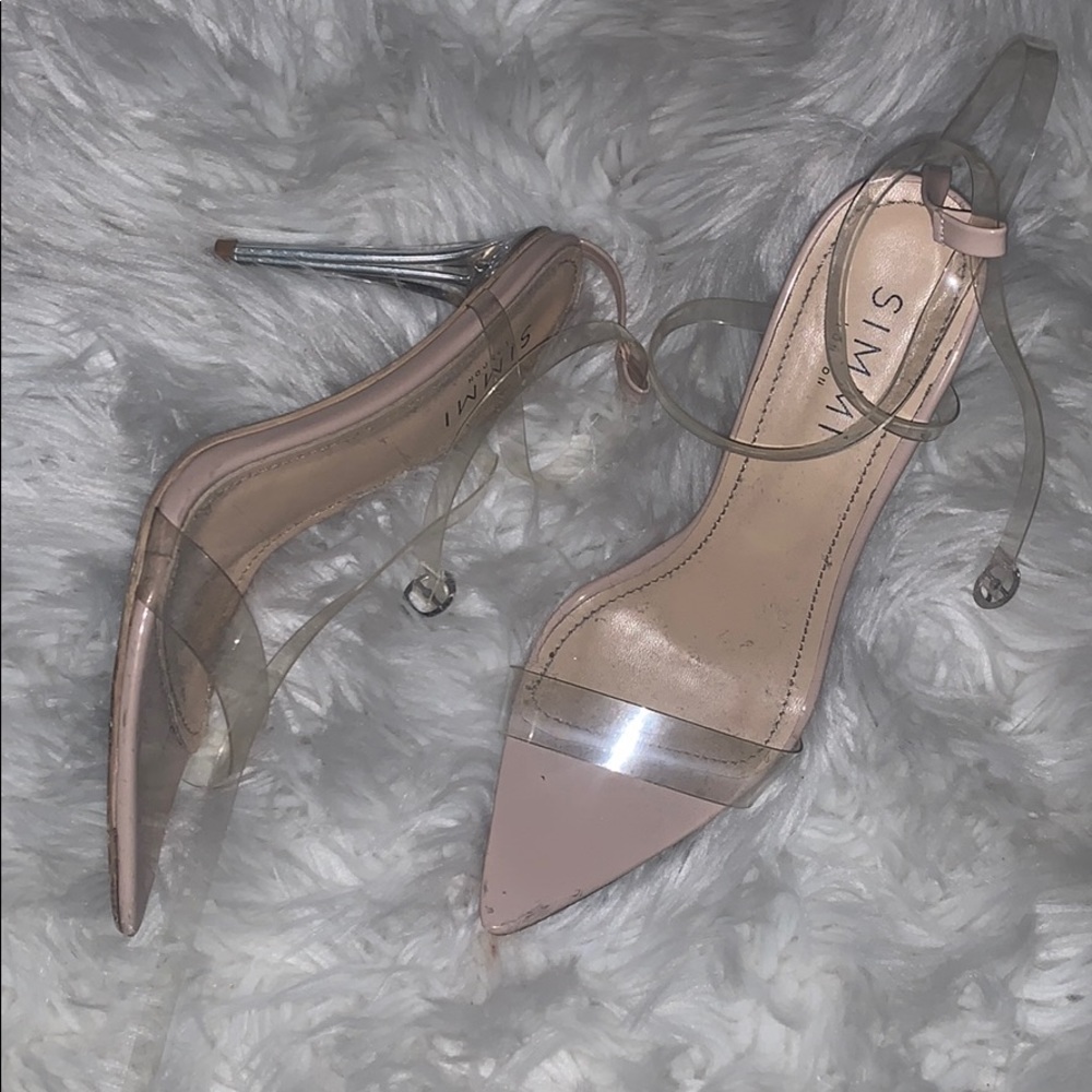 Simmi shoes strappy nude pvc clear heels